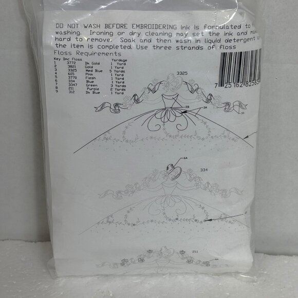 Fairway Needlecraft #82565 Ribbons and Flowers Lady Set of Pillowcases NWT - Picture 7 of 9